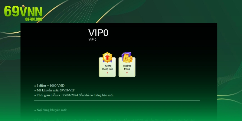 Khuyến mãi dành cho thành viên VIP của 69VN